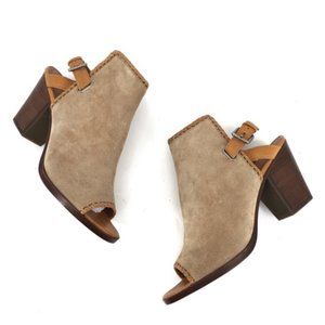 Frye Dani Shield Whipstitch Suede Ankle Booties